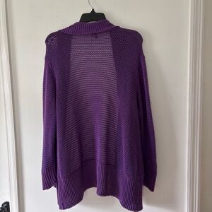 Eileen Fisher Sweater Cardigan Cashmere Cotton Blend Large